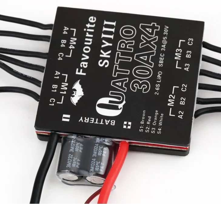 FVT SKY Esc 4-в-1 4 в 1 6A 12A 20A 30A Quattro 20A 4 UBEC 4 в 1 бесщеточный ESC для FPV Racer камеры RC Drone