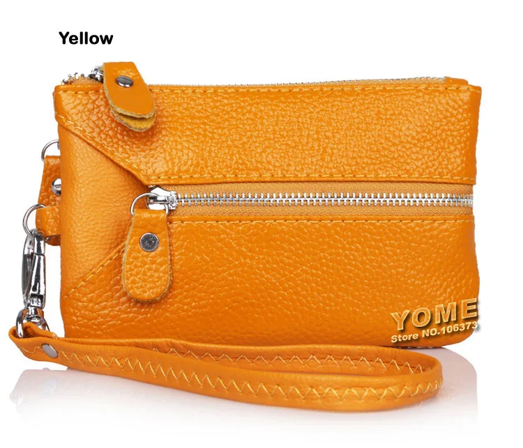 Best selling women multifunctional Genuine Leather key holders wristlet clutch coin bag wallet, Cow+PU LEATHER Purse,YB-DM158