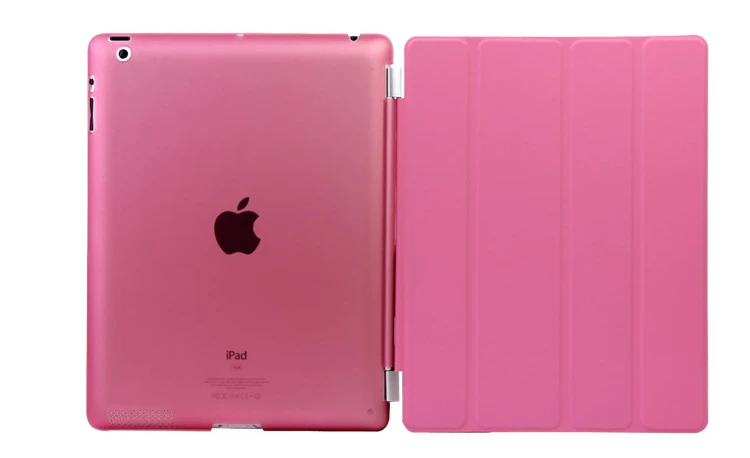 Красивый Магнитный кожаный тонкий умный чехол для apple ipad 4 3 2 чехол+ кристально прозрачный жесткий защитный чехол для задней панели