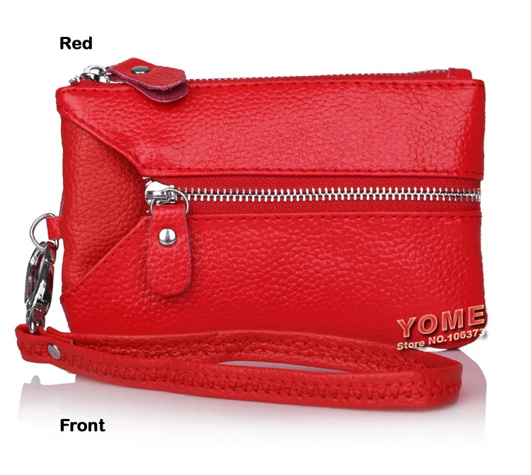 Best selling women multifunctional Genuine Leather key holders wristlet clutch coin bag wallet, Cow+PU LEATHER Purse,YB-DM158