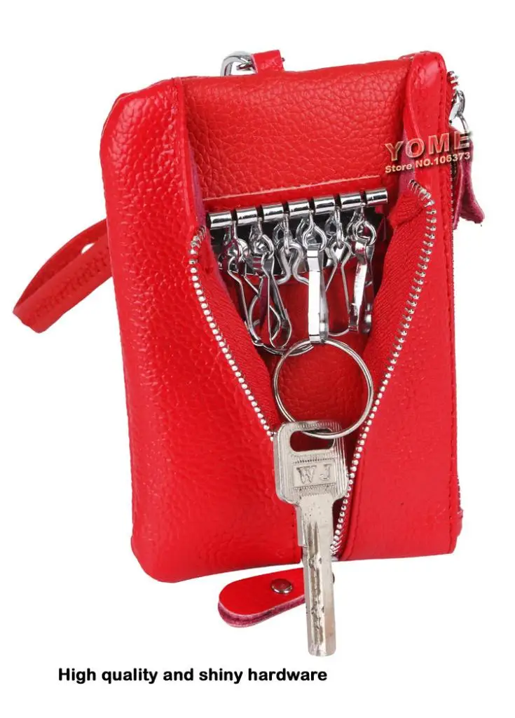 Best selling women multifunctional Genuine Leather key holders wristlet clutch coin bag wallet, Cow+PU LEATHER Purse,YB-DM158