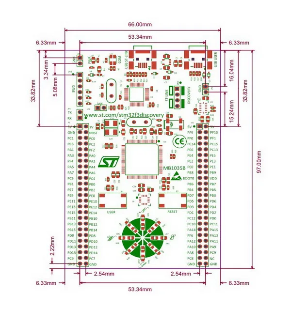 ST STM32 Дискавери stm32f3дискавери набор для STM32 F3 серии-с STM32F303 MCU