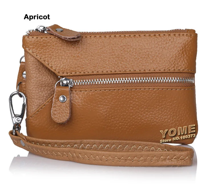 Best selling women multifunctional Genuine Leather key holders wristlet clutch coin bag wallet, Cow+PU LEATHER Purse,YB-DM158