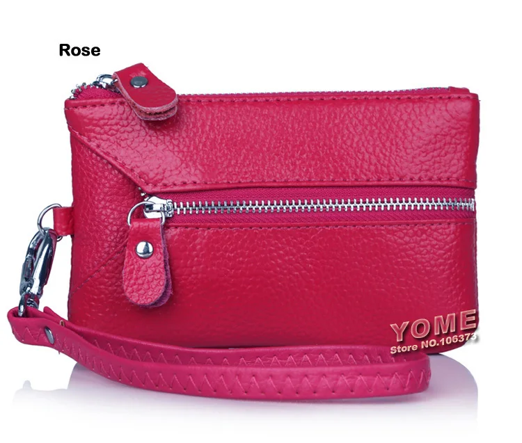 Best selling women multifunctional Genuine Leather key holders wristlet clutch coin bag wallet, Cow+PU LEATHER Purse,YB-DM158