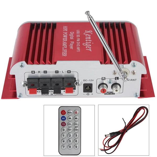 Kentiger HY3006 DC 12 В цифровой автомобильный стерео HiFi усилитель мощности аудио Музыка Mp3 плеер USB MP3 SD FM пульт дистанционного управления