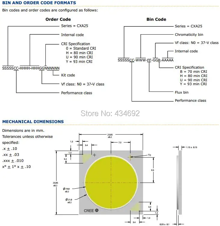 Cree Xlamp 60 Вт CXA2530 CXA 2530 натуральный белый 4000 к теплый белый 3000 К белый 5000 К COB светодиодный излучатель свет лампы