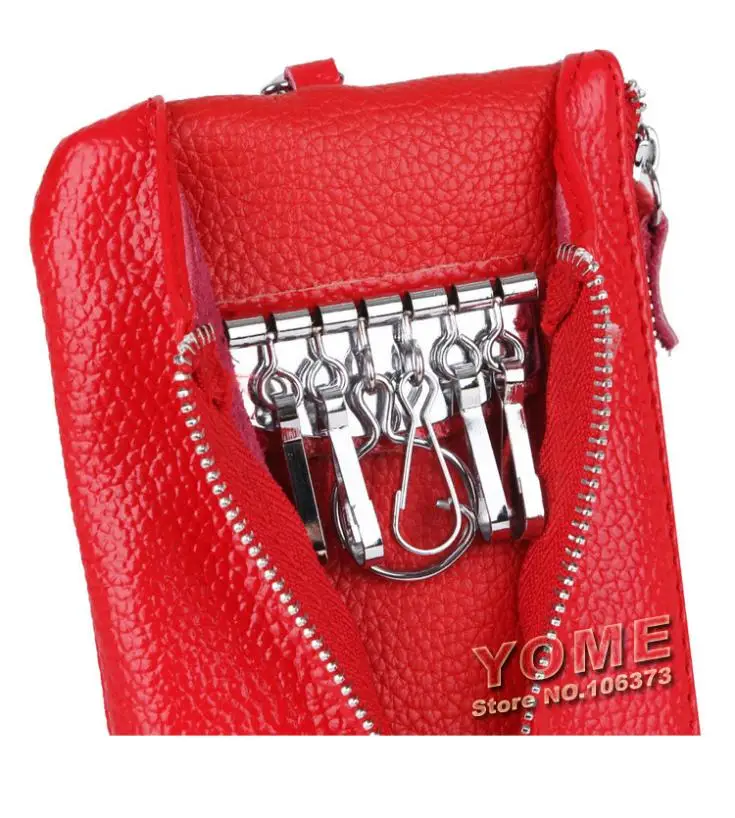 Best selling women multifunctional Genuine Leather key holders wristlet clutch coin bag wallet, Cow+PU LEATHER Purse,YB-DM158