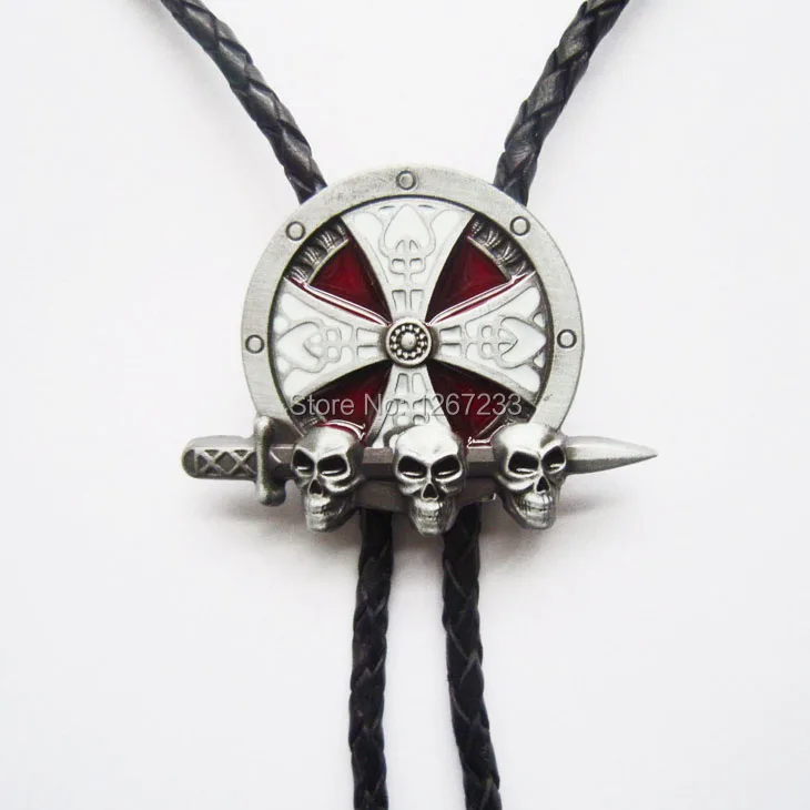 Винтажный ковбойский галстук «боло» Sward Skull в западном стиле, кожаное ожерелье, галстук на шею, BOLOTIE-3D043