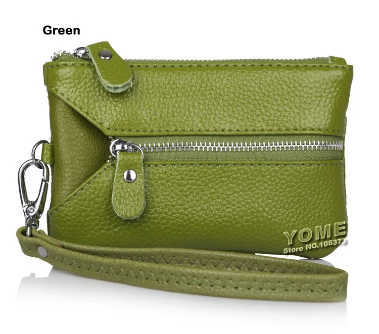 Best selling women multifunctional Genuine Leather key holders wristlet clutch coin bag wallet, Cow+PU LEATHER Purse,YB-DM158