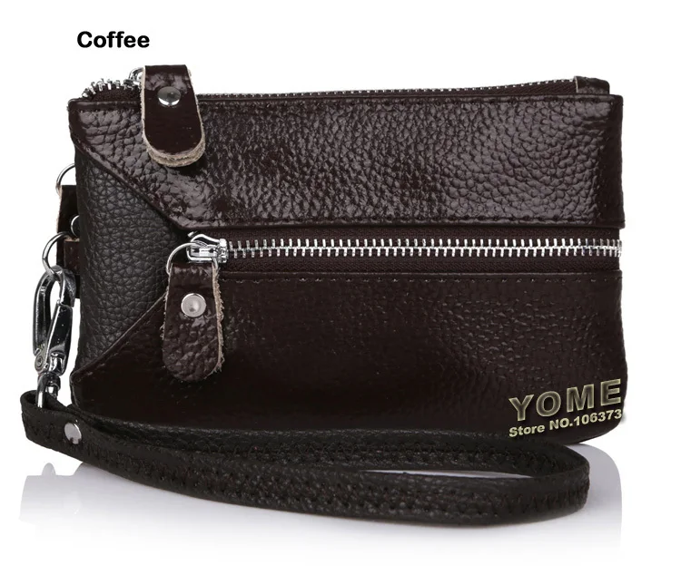 Best selling women multifunctional Genuine Leather key holders wristlet clutch coin bag wallet, Cow+PU LEATHER Purse,YB-DM158