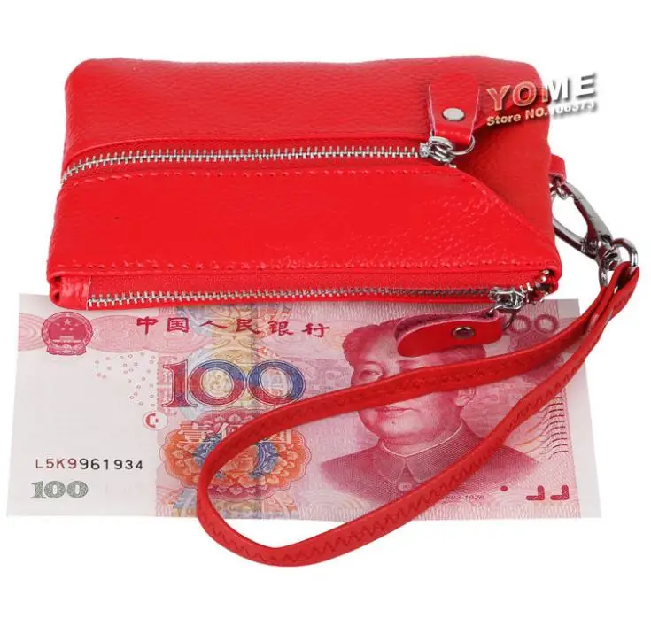 Best selling women multifunctional Genuine Leather key holders wristlet clutch coin bag wallet, Cow+PU LEATHER Purse,YB-DM158