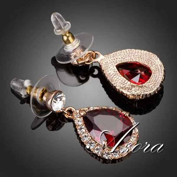 AZORA Lover's Красный кубический циркон бриллиантовые серьги TE0106