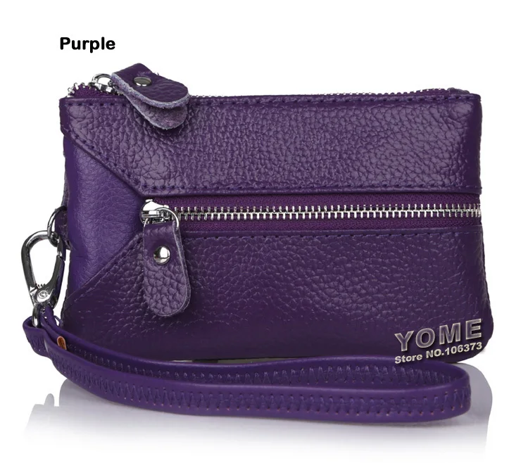 Best selling women multifunctional Genuine Leather key holders wristlet clutch coin bag wallet, Cow+PU LEATHER Purse,YB-DM158