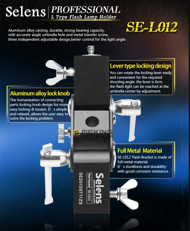 Selens SE-L012 кронштейн для вспышки Speedlite зонт держатель светильник стенд винт крепление L кронштейн аксессуары для фотосъемки