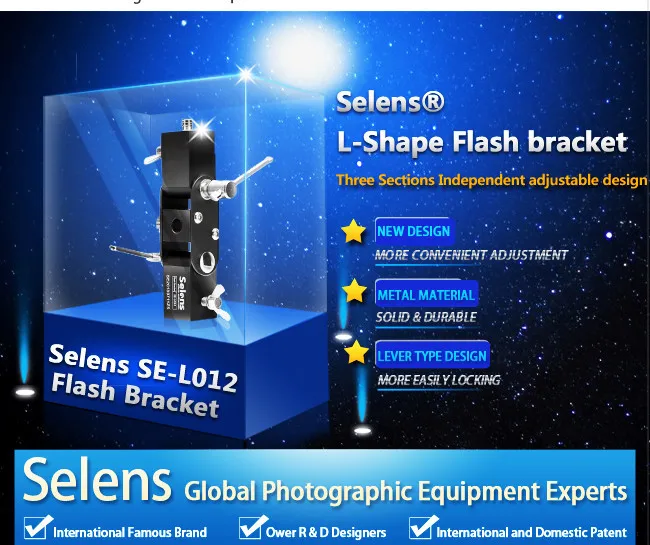 Selens SE-L012 кронштейн для вспышки Speedlite зонт держатель светильник стенд винт крепление L кронштейн аксессуары для фотосъемки