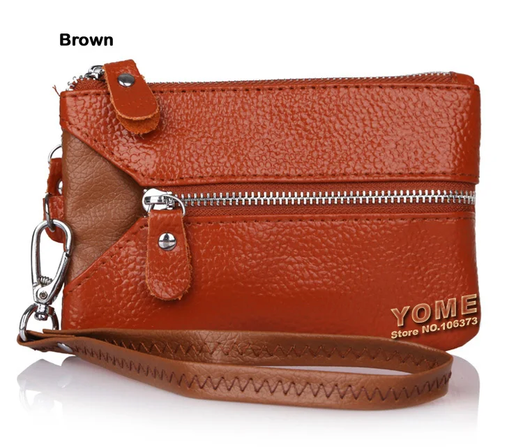 Best selling women multifunctional Genuine Leather key holders wristlet clutch coin bag wallet, Cow+PU LEATHER Purse,YB-DM158