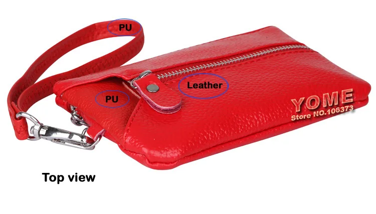 Best selling women multifunctional Genuine Leather key holders wristlet clutch coin bag wallet, Cow+PU LEATHER Purse,YB-DM158