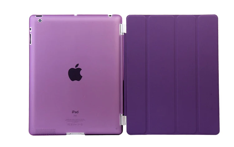 Красивый Магнитный кожаный тонкий умный чехол для apple ipad 4 3 2 чехол+ кристально прозрачный жесткий защитный чехол для задней панели