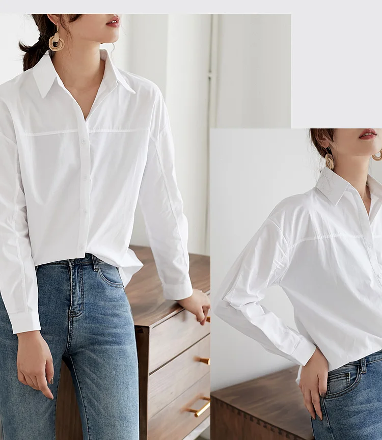 

Fashion Women Blouses Long Sleeve Women Shirts White Blouse Women Turn Down Collar Office Blouse Womens Tops And Blouses 2519 50
