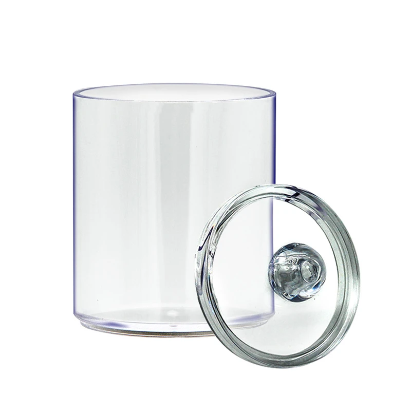 Двухслойная акриловая портативная круглая коробка для хранения Контейнер Чехол