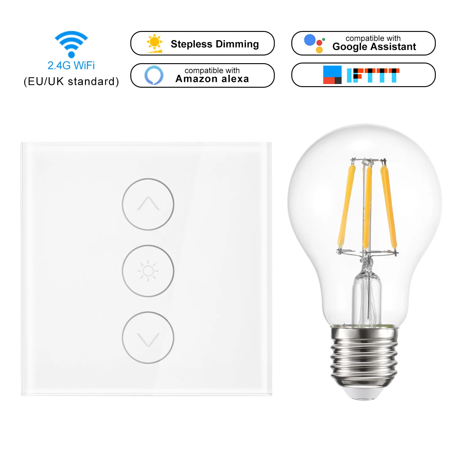 Светодиодный диммер 220 В умный свет стандарт Великобритании/ЕС настенный