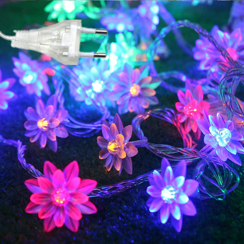 5 м 40LED Новогодняя гирлянда сказочный свет 4 см украшение в виде цветка