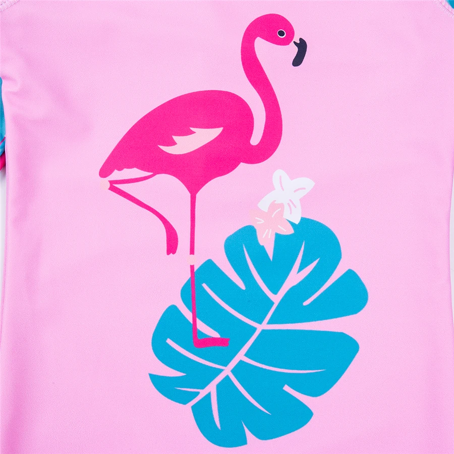 Коллекция 2019 года цельный купальный костюм с цветочным принтом и фламинго для