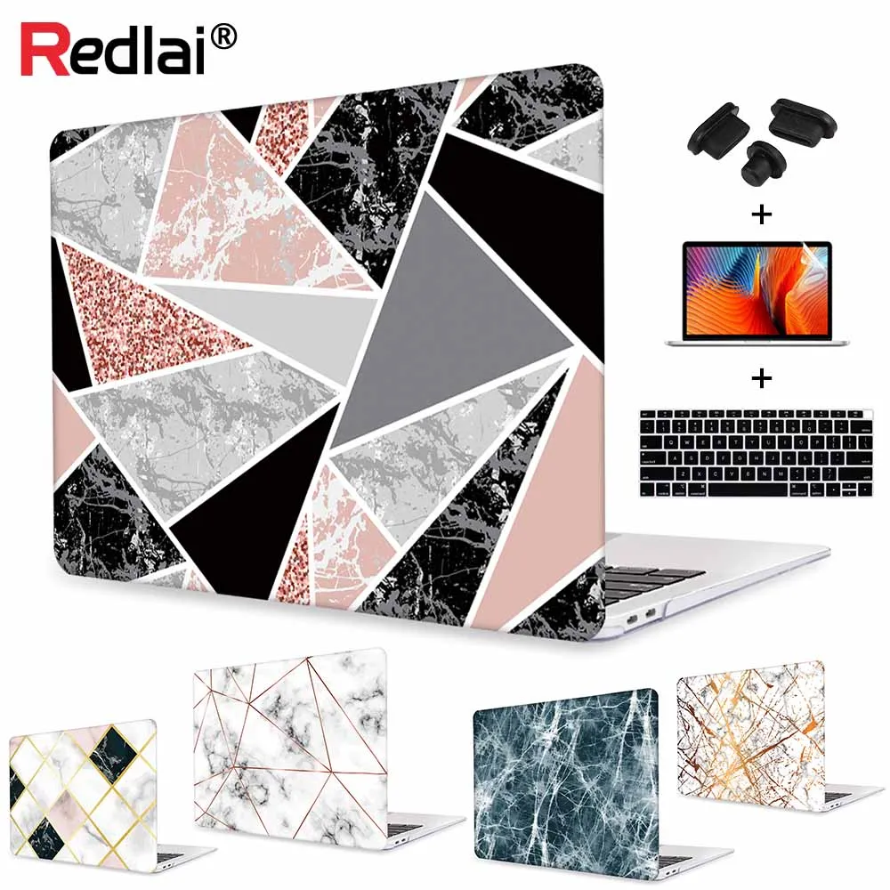 Redlai мраморный узор пластиковый жесткий чехол для MacBook 12 &quotAir Pro retina 13 15&quot крышка с