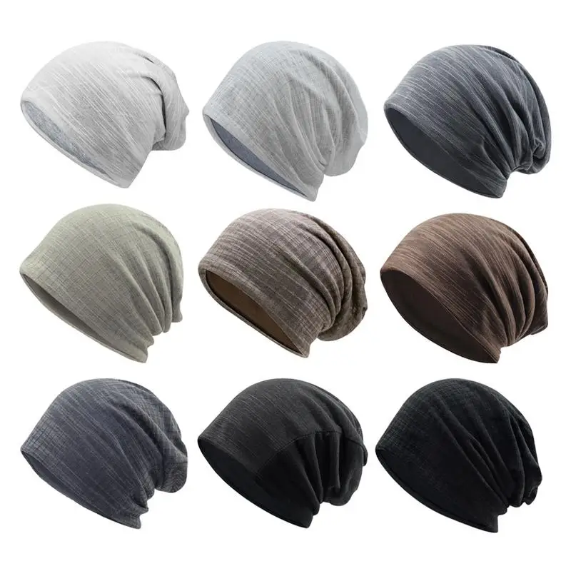 Сутулиться шапка бини Тонкий Мешковатые Головные уборы хлопок марли кепки s для