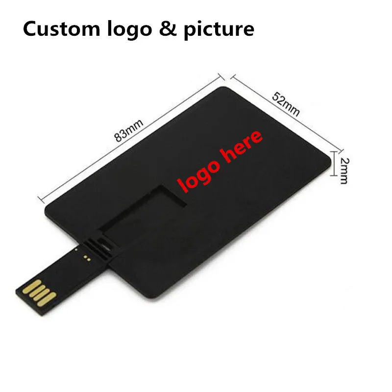 Флэш накопитель usb 2 0 в форме банковской карты|pen drive|free logoblack credit card | - Фото №1
