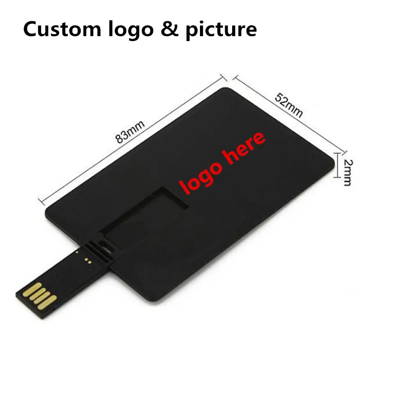Флэш накопитель usb 2 0 в форме банковской карты|pen drive|free logoblack credit card |