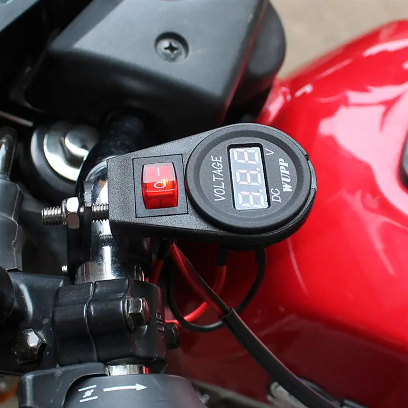 Автомобильный мотоцикл светодиодный цифровой дисплей Вольтметр постоянного