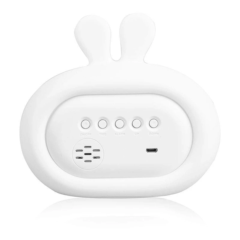 Светящийся детский будильник с милыми животными музыкальная лампа часы