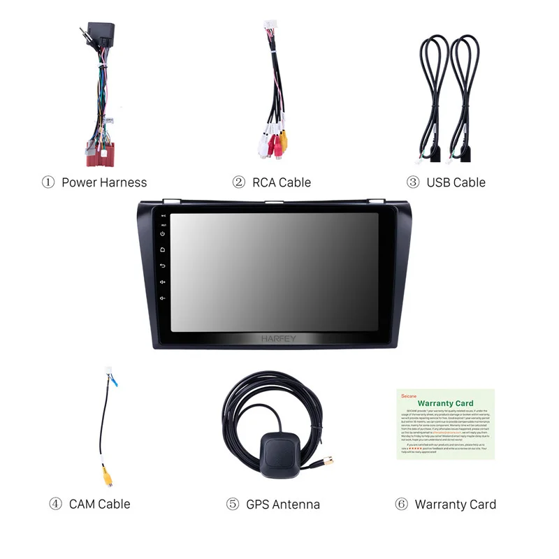 Harfey 9 &quotдля 2004-2009 Mazda 3 Android 1 GPS Navi автомобильный мультимедийный плеер Радио Bluetooth