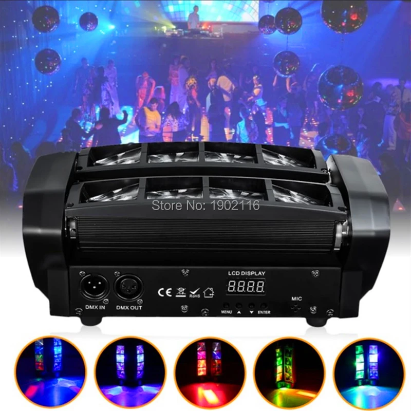 RGBW 8X10 Вт Линейный луч сканер/мини светодиодный светильник-паук/DMX512 DJ