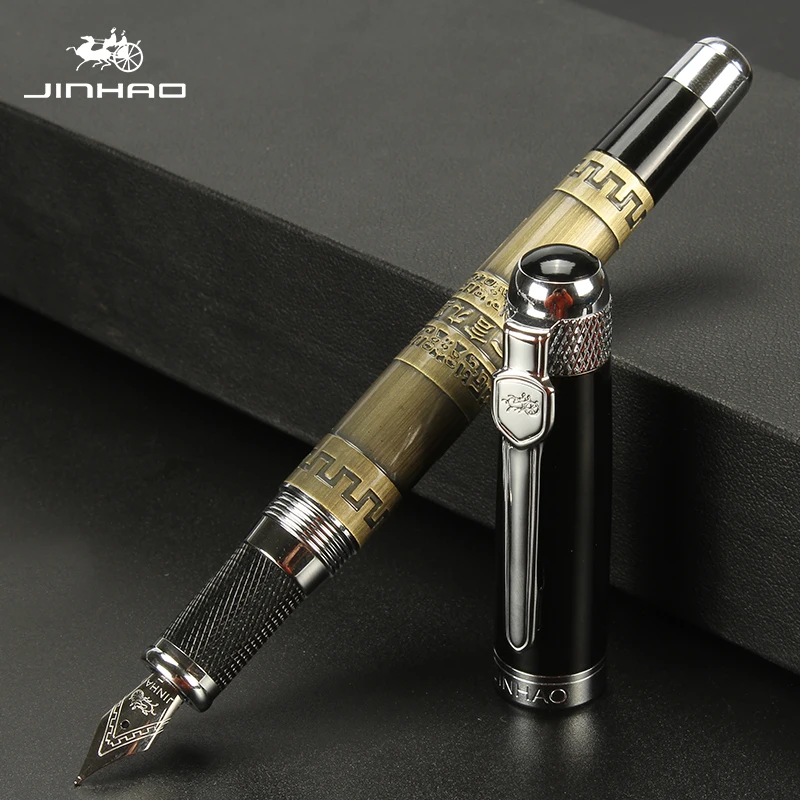 JINHAO 189 fountain pens brand metal pen school office Stationery writing materials business gift with 5pcs ink sac | Канцтовары для