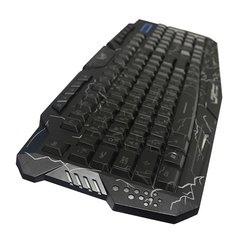 Игровая клавиатура проводная USB с фиолетовым/синим/красным RGB подсветкой