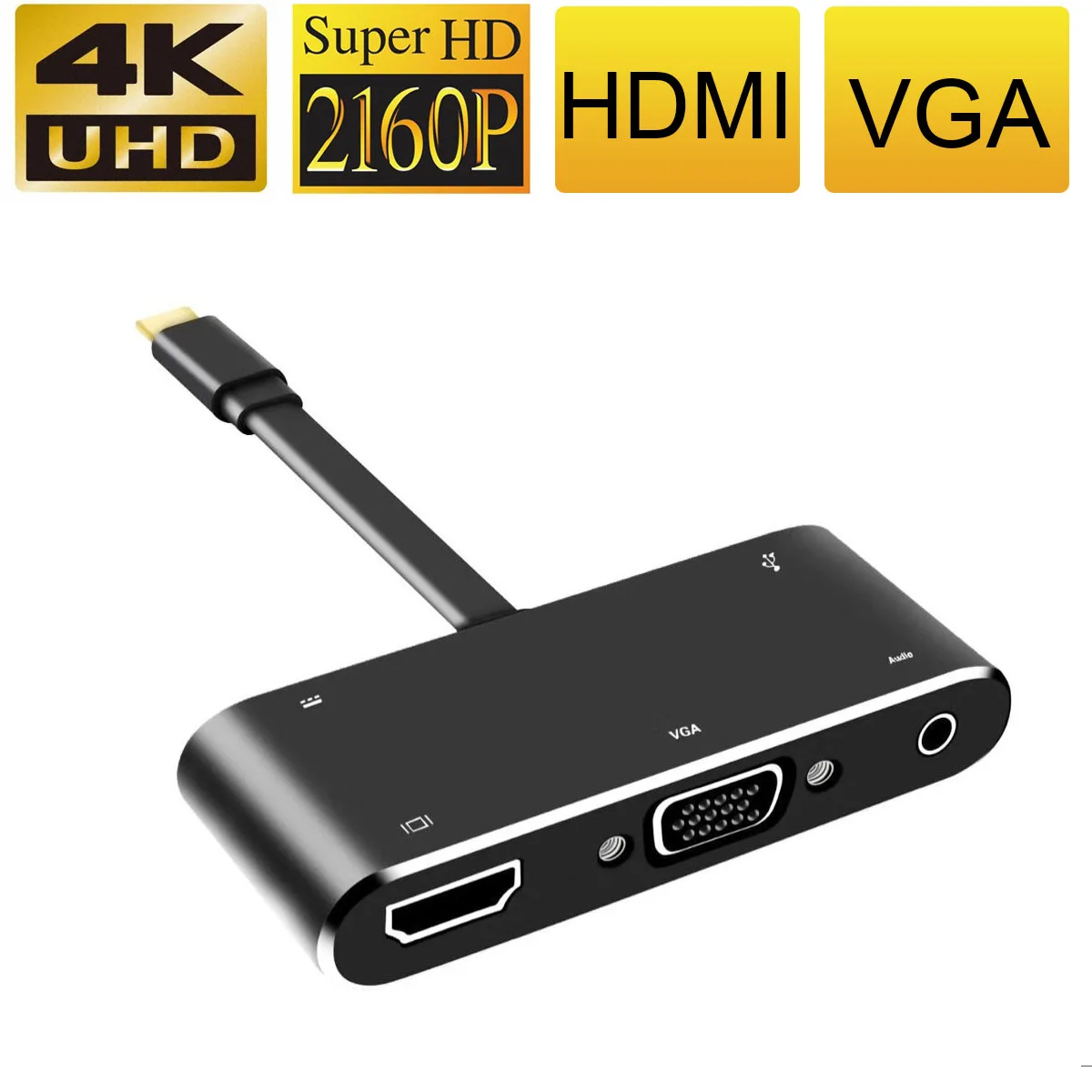 Новый 4k * 2k USB3.1 тип c к HDMI VGA с аудио USB интерфейсом HD конверсионная линия|Адаптеры