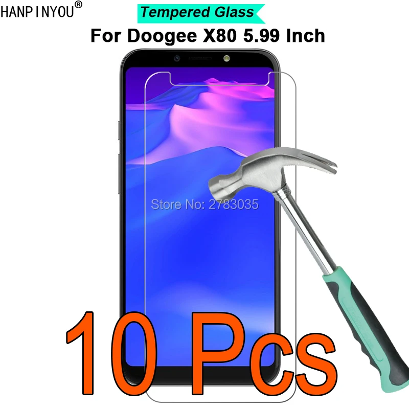 

10 шт./лот Для Doogee X80 5,99 "новая твердость 9H 2.5D ультратонкая закаленная стеклянная пленка защита для экрана