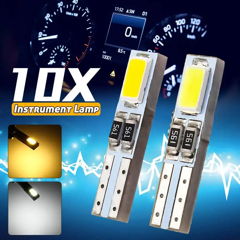 Автомобильный СВЕТОДИОДНЫЙ Прибор T5 W3W 5730 SMD 2x/4x/10x/20x/50x с клиновидной панелью