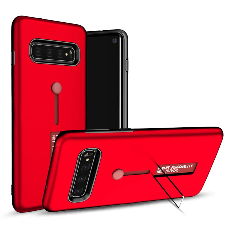 KKREFF противоударный ТПУ + ПК с кольцом чехол-подставка для телефона Samsung Galaxy S10/S10