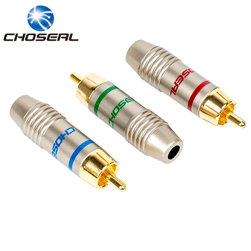 Choseal QS6045 3 шт. терминал rca AV разъем адаптера соединитель коаксиальный аудио кабель