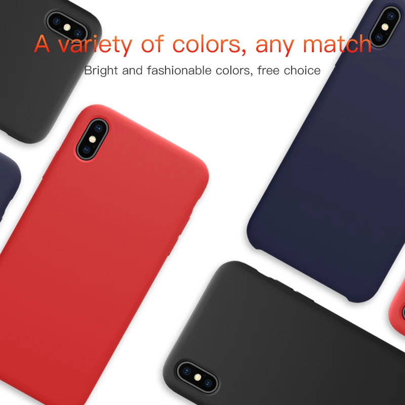 Оригинальный чехол для телефона iPhone X XR XS Max мягкая Жидкая силиконовая задняя