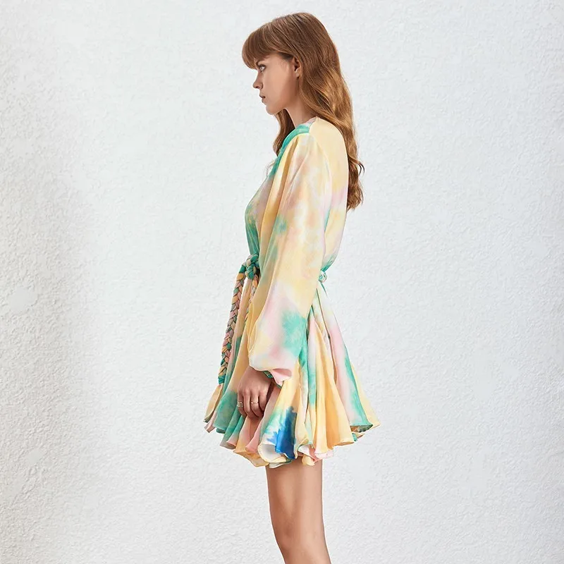 Женское асимметричное платье TWOTWINSTYLE разноцветное Повседневное составного кроя