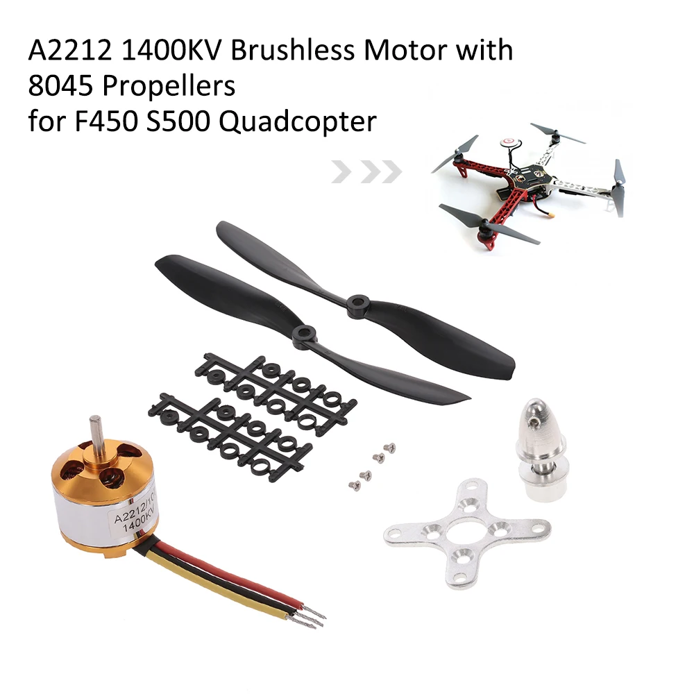 Радиоуправляемый Дрон A2212 1400KV бесщеточный двигатель пара 8045 Пропеллер для
