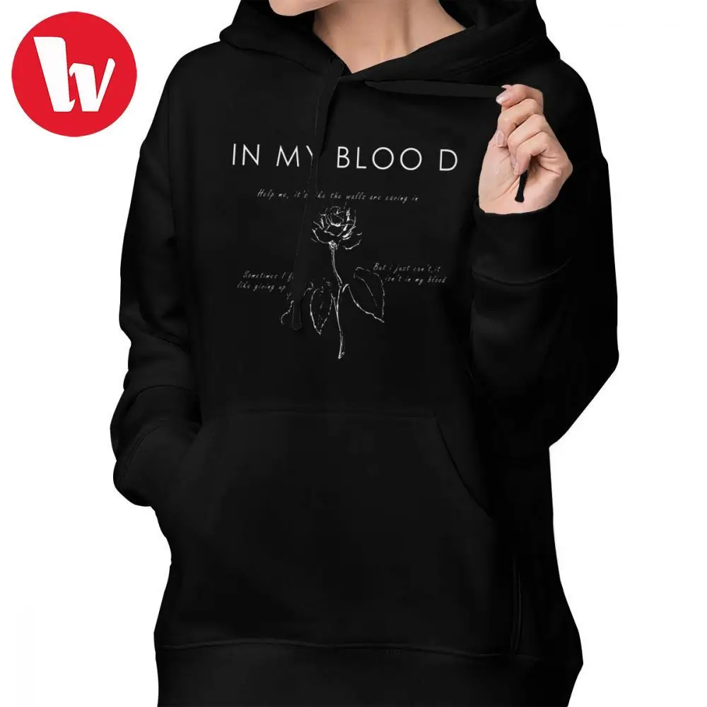 

Shawn Mendes Hoodie In My Blood Merchandise Hoodies Black Simple Hoodies Women Long-sleeve Large Streetwear Pullover Hoodie