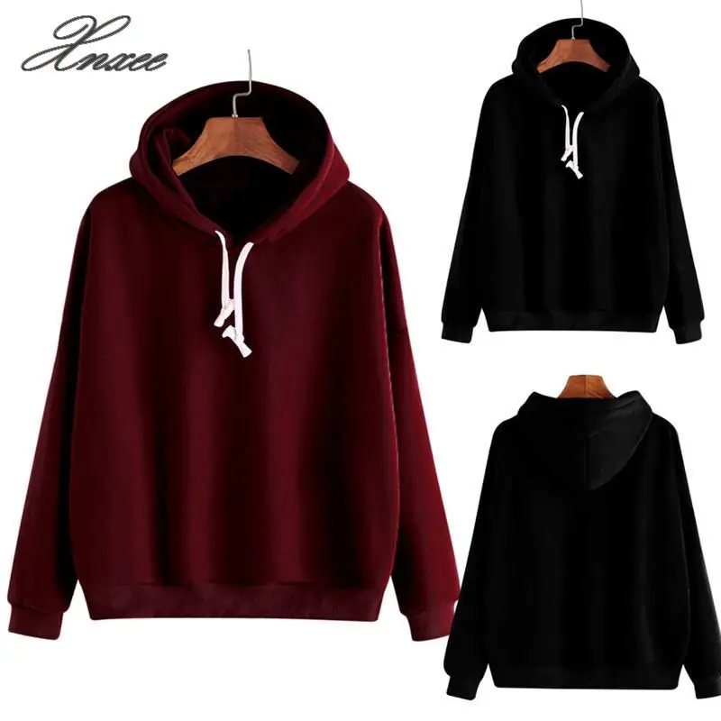 

2020 Autumn Women Hoodies Sweatshirts Winter Warm Female Hooded Sweatshirt Cropped Black Hoodies Women Clothing