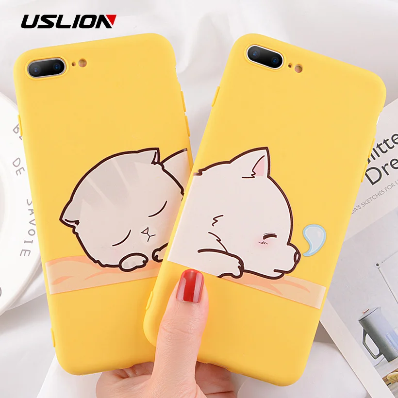 USLION Забавный мультфильм Жираф телефонные чехлы для iPhone XS MAX X 8 7 6 6S Plus 5 5S SE
