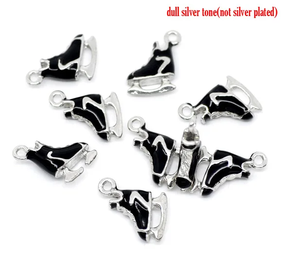 Милые 10 серебряных цветов Эмаль скейт обувь Шарм Подвески (B10440)|pendant tiger|pendant traypendant