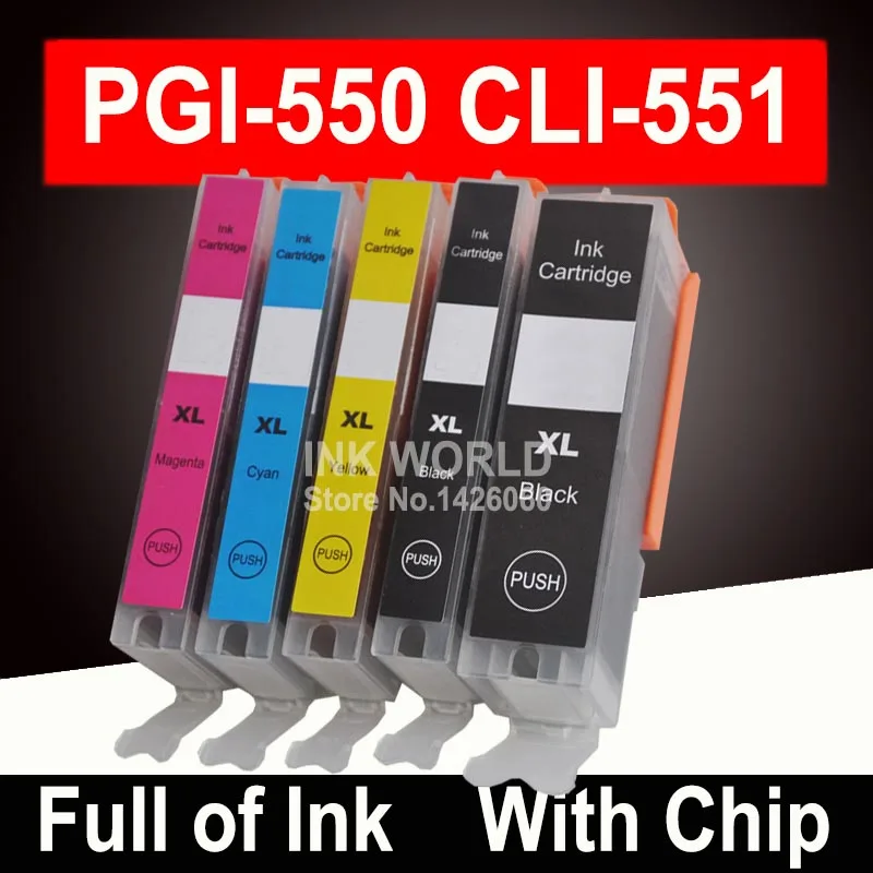 PGI550 PGI 550 CLI 551 чернильный картридж для принтера canon CLI551 PIXMA IP7250 MG5450 MX925 MG5550 MG6450 MG5650